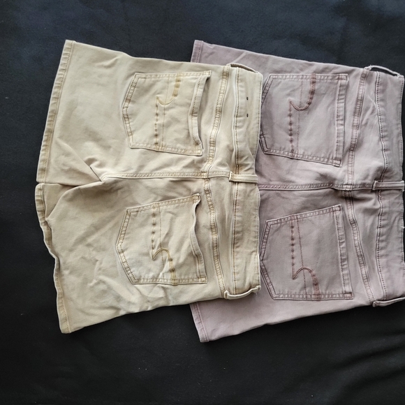 American Eagle Outfitters Tan ans Blush Jean Shorts Women's Size 6 - Picture 2 of 7